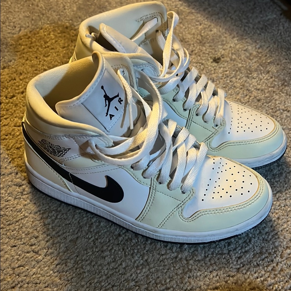 Jordan White and Black High-Top Sneakers